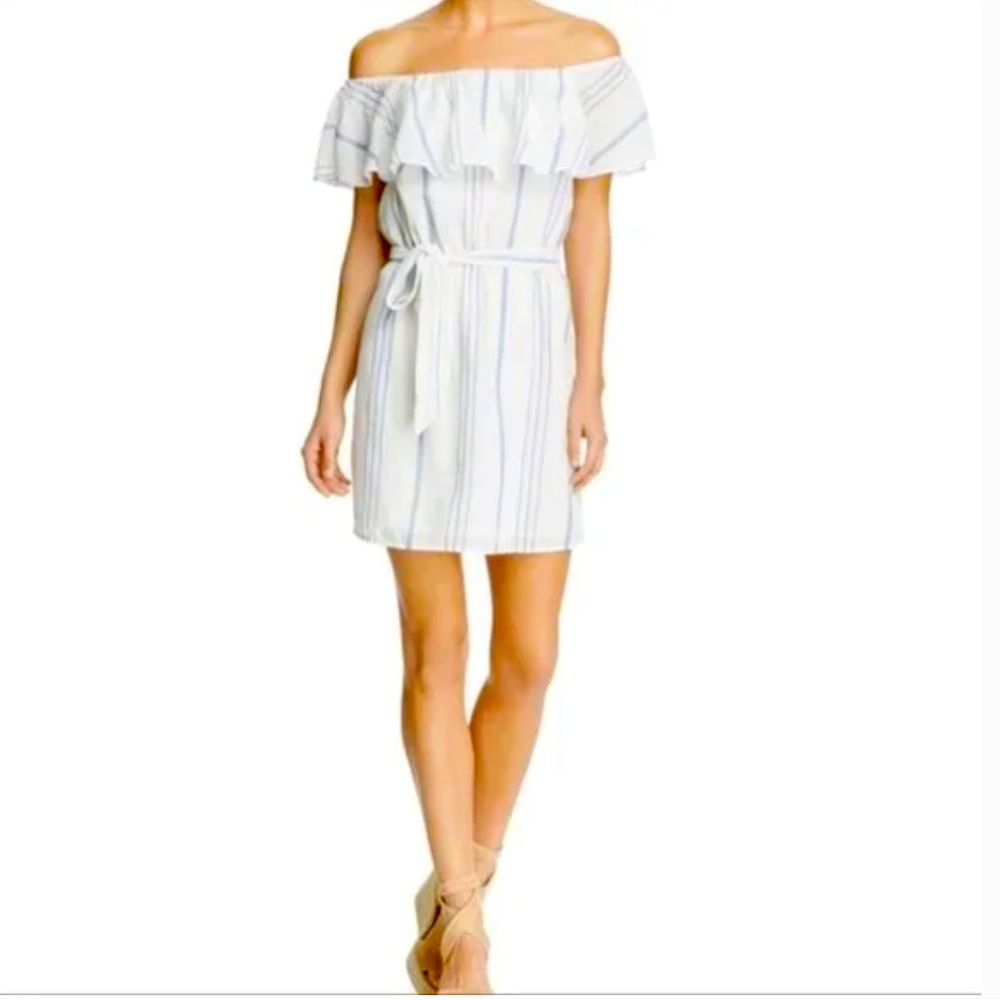 Joie Striped Off the Shoulder Dress XS